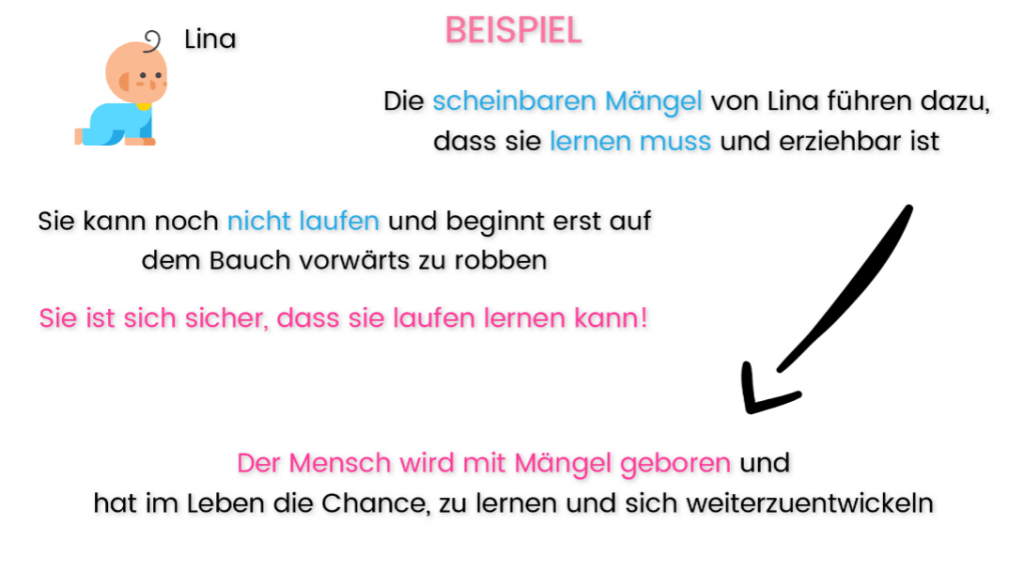Anthropologie | Anthropologische Grundannahmen der Erziehung 3 Mängelwesen_Beispiel