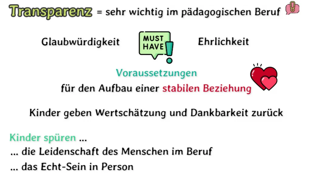 Pädagogische Grundhaltung | Erzieherwissen 5 Transparenz